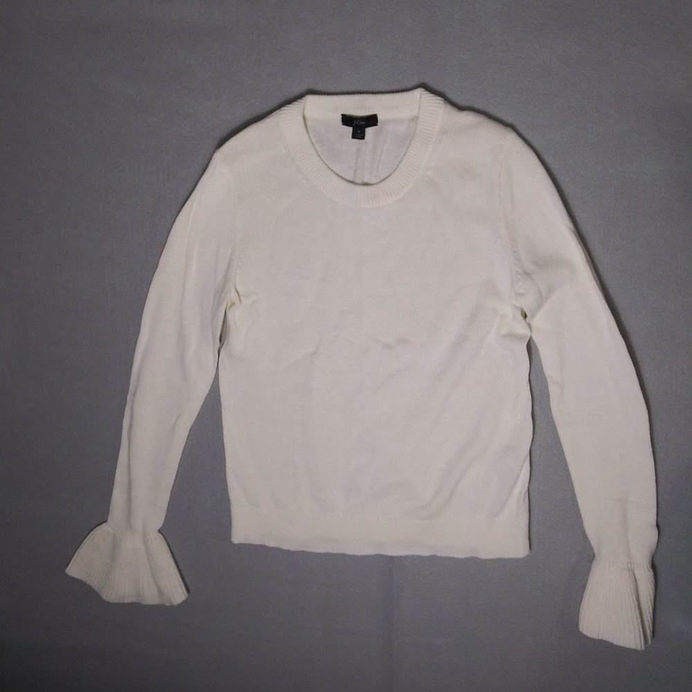 J.Crew White Bell Flare Sleeve Sweater Women's Size S